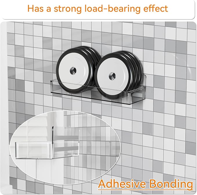 Yieach 4 Pack Clear Spice Rack Wall Mount with Adhesive,11.5″L x 3.6″W,Stick on Seasoning Jar Spice Organization for Cabinet Door or Pantry Door,Adhesive Wall Spice Rack for RV,Kitchen,Inside Cabinets