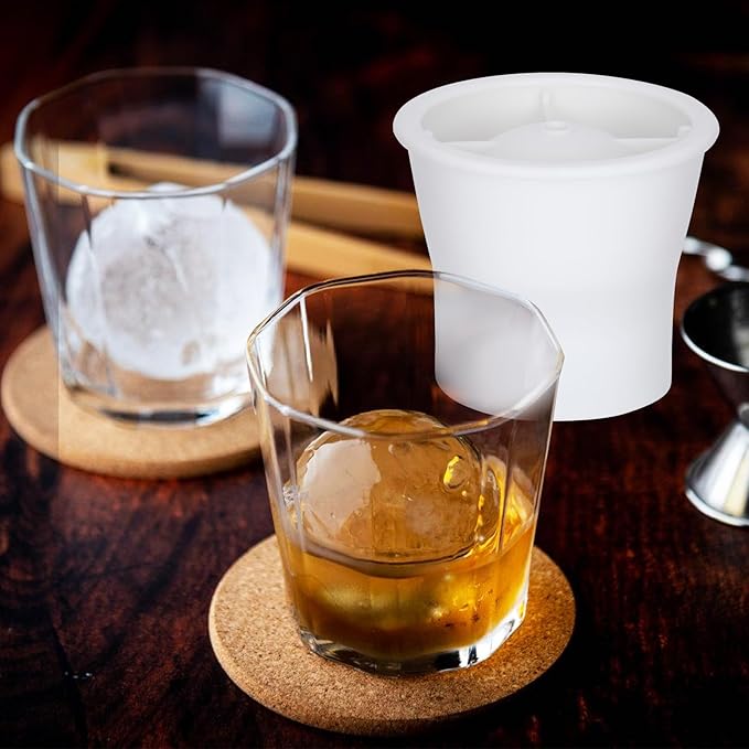 (Upgrade) Ice Molds 6 PCS, Silicone Sphere Ice Mold Maker, Stackable Easy Release Circle Ice Cube Mold with Lids, Spherical Ice Makers with Lids for Whiskey, Cocktails, Bourbon, and Drinks