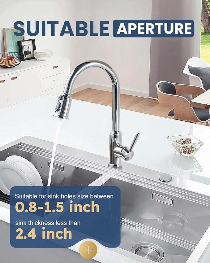 ARCORA Kitchen Sink Hole Cover: Premium Faucet Hole Plate Stopper Plug, Countertop Extra Hole Plastic Cap for Soap Dispenser Sprayer Tap, Chrome
