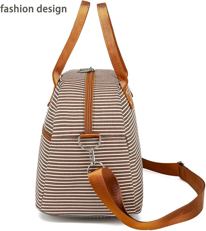 FlowFly Insulated Lunch Bag With Shoulder Strap for Women, Men, and Kids, Large and Reusable, Handle, Freezable Work and School Travel Tote and Meal Prep Organizer, Coffee