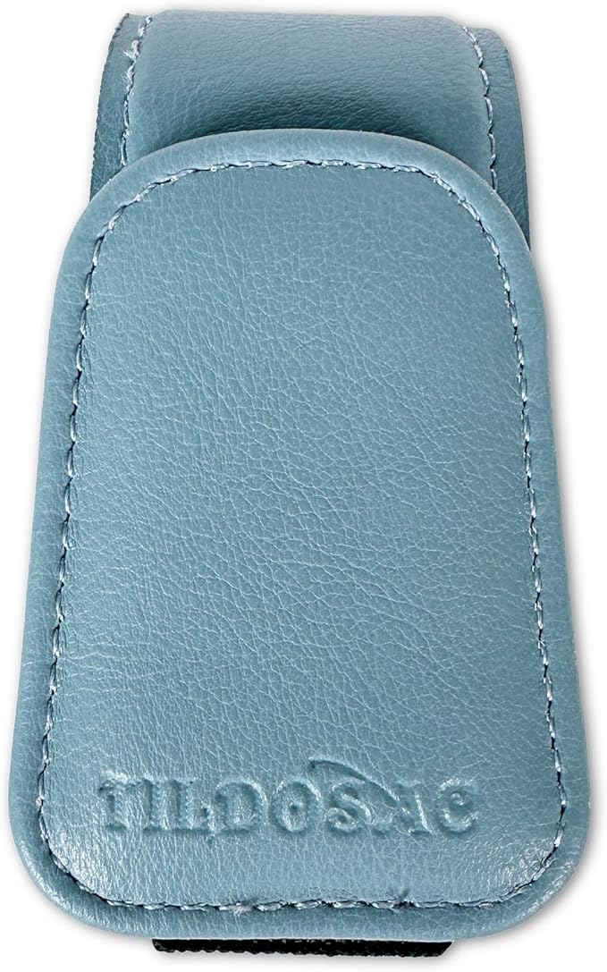 Sunglasses Holder for Car Visor, Leather Magnetic Sunglass Holder for Car with Clip, Blue