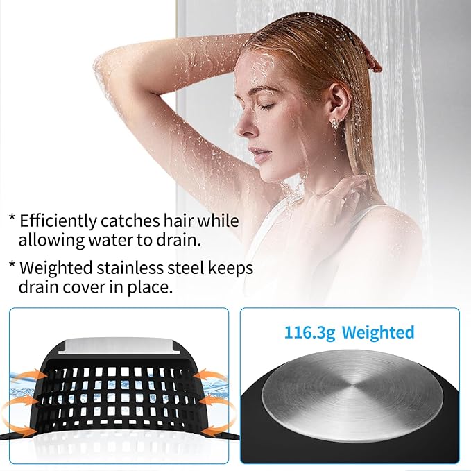 Shower Drain Hair Catcher Bathtub Drain Cover Shower Protector for Pop-Up & Regular Drains