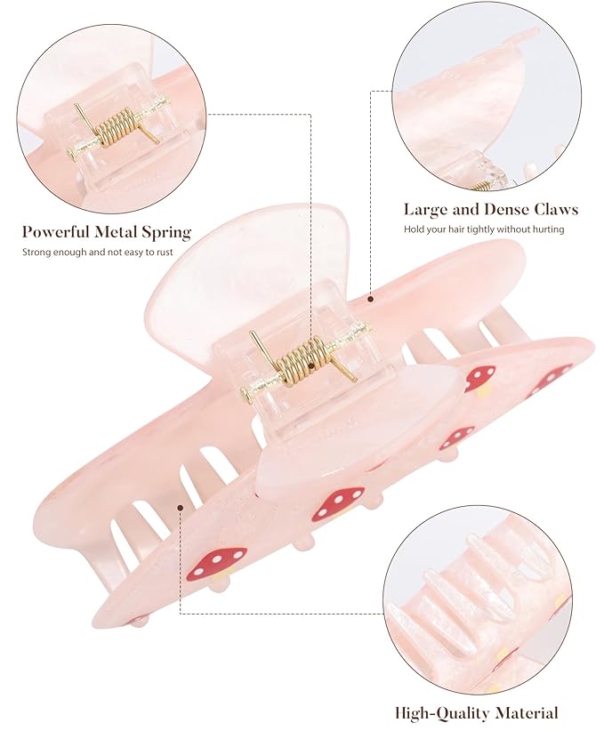 4Pcs Large Acrylic Clips - Big Non-Slip Banana Barrettes for Thick Hair, Strong Hold Jaw Clips for Women Girls