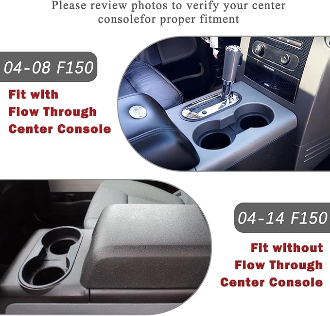 TQPONLY Cup Holder Insert,Fit 04-08 Ford F150 with Flow Through Console/04-14 F150 without Flow Through Console/Ford Expedition Lincoln Navigator Mark LT Replaces 2L1Z-7813562-AAA Front Center Console