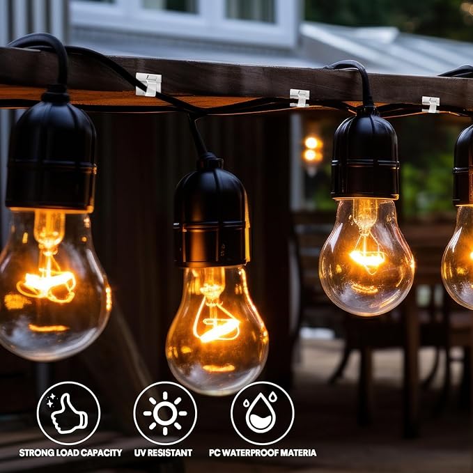 500 Pcs Outdoor Light Clips Adhesive Cable Clips for Christmas Outdoor String Lights with Adhesive Strips Patio Decor for Wall Wire Holder for Hanging Cable Management Cord Organizer (Red)