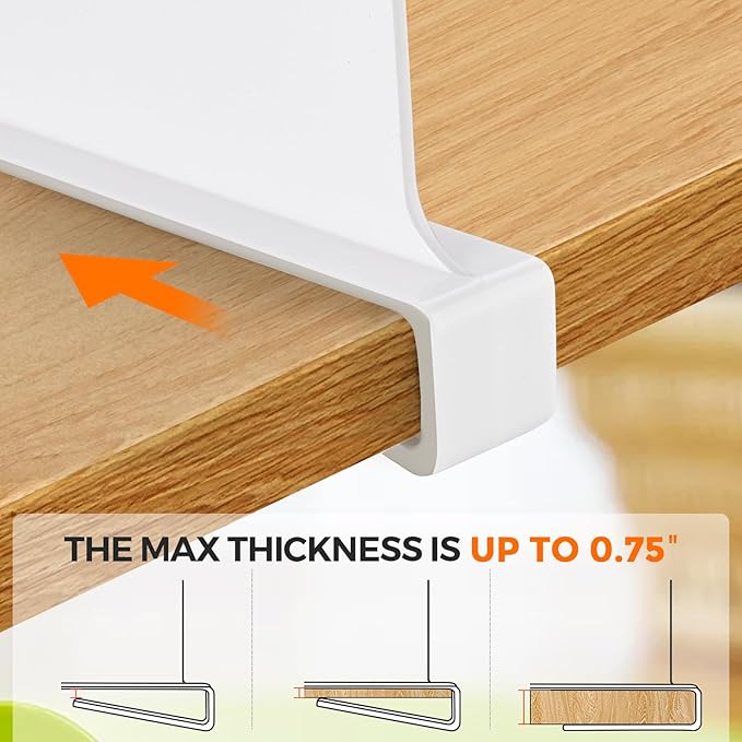 JOY DECOR 12 Pack Acrylic White Shelf Dividers for Closets Organizer and Storage Adjustable Vertical Wood Shelf Closet Separators for Clothes, Book, Bags in Bedroom and Kitchen