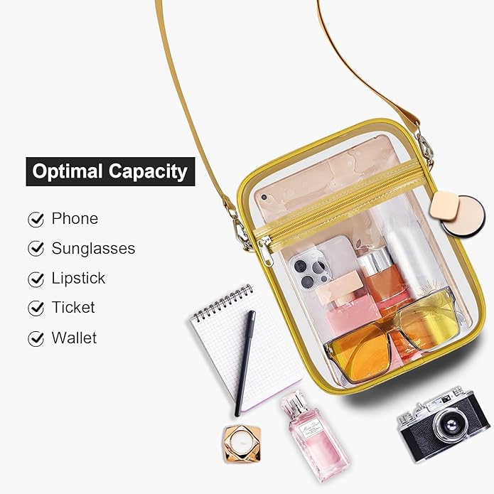 USPECLARE Clear Purse Stadium Transparent Messenger Bag Stadium Approved for Men and Women Clear CrossBody Bag