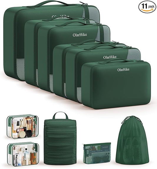 11 Set Packing Cubes for Travel, Gifts for Women Mom,Anti-Tearing Suitcase Organizer,OlarHike Vacation Essentials & Accessories for Cruise Ship