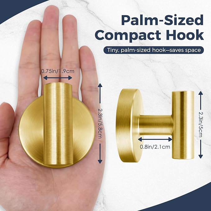 Heavy Duty Suction Cup Hooks for Glass Window,Tile,Mirror,Removable Shower Hooks for Inside Shower,Metal Towel Hooks for Bathroom,4 Pack(Gold)