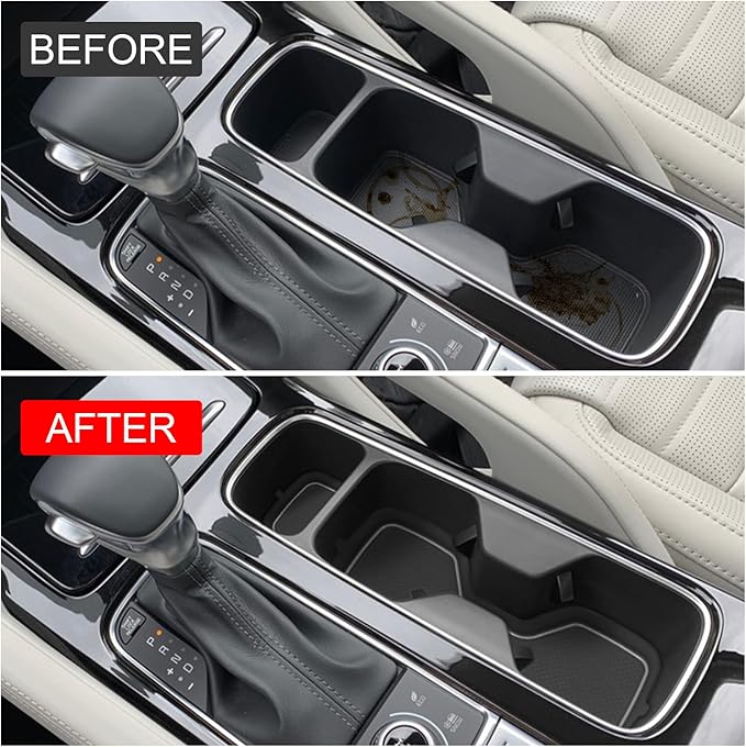 Cup Holder Coaster for Kia Telluride Accessories 2020 2021 2022 2023 2024 2025 Silicone Cup Holder Insert Mat Non-Slip Center Console Pad Car Interior Accessories Decoration (Gray Trim,6-pcs kit)