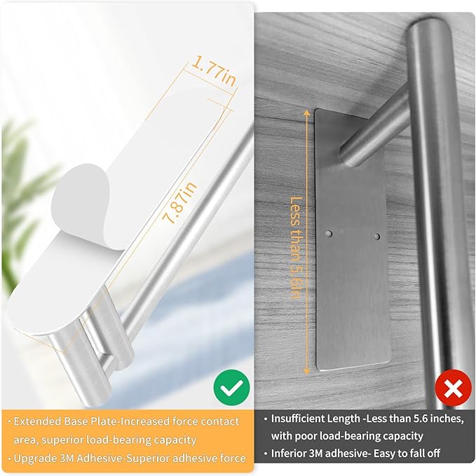 Paper Towel Holder Under Cabinet, 13Inch Self-Adhesive or Wall Paper Towel Holder for Kitchen, Bathroom, RV, Brushed Nickel