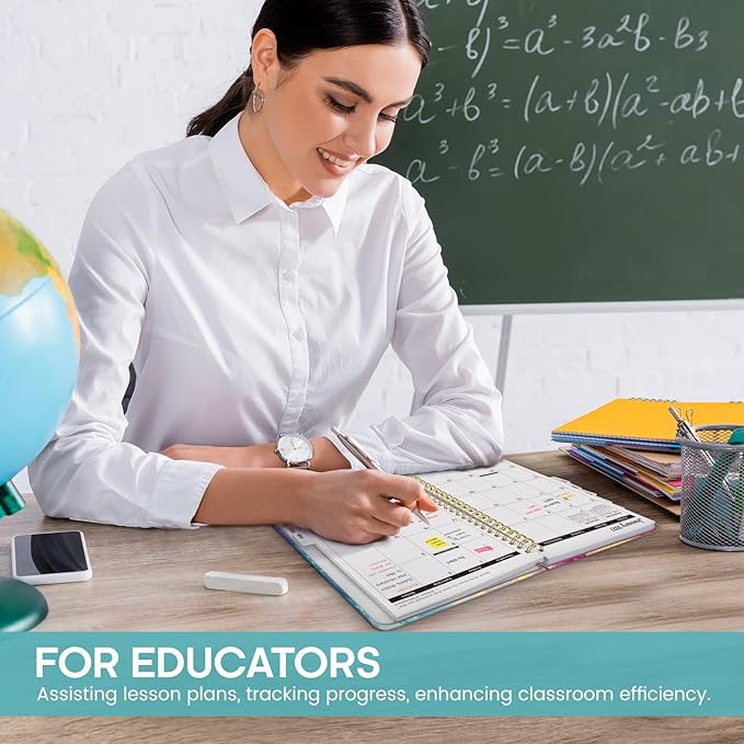 Academic Planner 2026-2027, Weekly and Monthly Calendar Book, July 2026 – June 2027, Hardcover Planner with Tabs, Perfect for Teachers, Students, Women & Men, A5 (6.4" x 8.5") - Gold