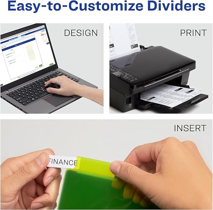 Avery Insertable Plastic Dividers for 3 Ring Binders, 8 Tabs per Set, Big Tabs, One Pocket, Multicolor Binder Dividers, Works with Sheet Protectors (11903)