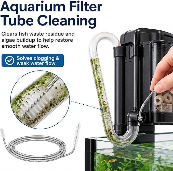 7.26 ft (2 .2m) Flexible Drain Cleaning Brush – 2-Pack, Stainless Coil for Car, Fridge, Sinks, Pipes, Hoses, Hair & Grease Clogs