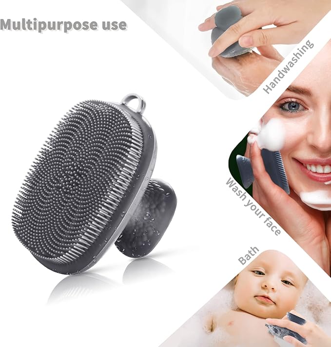 Face Scrubber Face Scrubber for Men Facial Cleansing Brush Silicone Face Wash Brush Manual Waterproof Cleansing Skin Care Face Brushes for and Exfoliating (Gray)