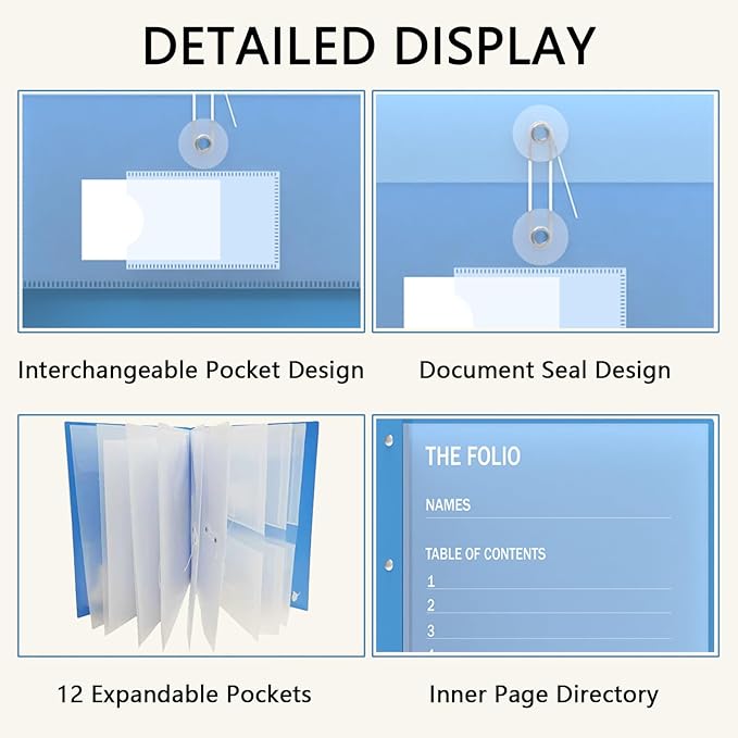 Important Document Organizer, Expanding File Folder Organizer for Papers, Passports, Birth Certificates, Portable for Home, School, Office Supplies
