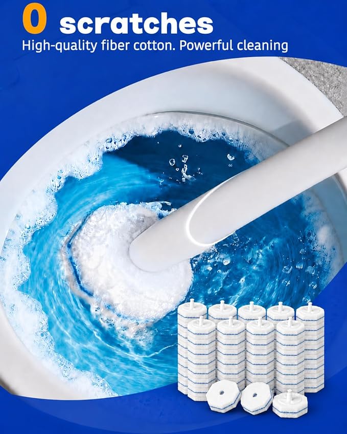 80Pack Toilet Wand Refills Compatible with Clorox Toilet Brushes, Instant Foam Cleaning, Secure Lock No Slipping, Odor Neutralizing, Easy Snap-On Design