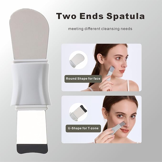 Blackhead Remover Tools, 2 in 1 Face Scrubber Black Head Remover for Face Nose, Silicone Face Mask Applicator Pore Cleaner Spatula Brush for Daily Skin Care, Deep Clean Master for Women Men (Gray)