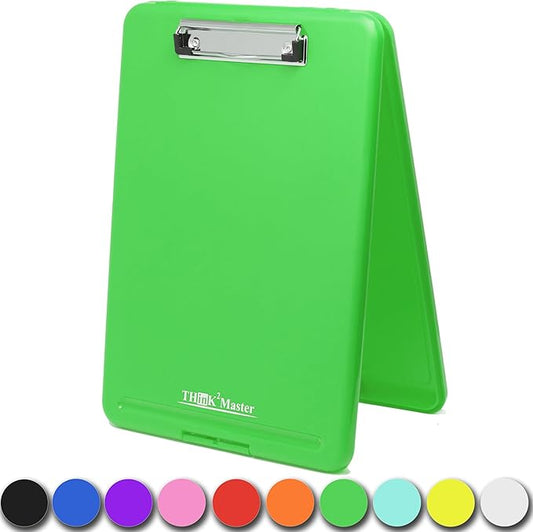 Think2Master Green Plastic Storage Clipboard. | 25% Heavier & 25% Sturdier| Heavy Duty and Won’t Flex or Bend Like Other Brands (Compare The Weight). Storage Compartment Holds 150 Letter Sized Paper.