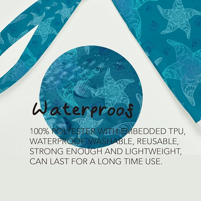 Fokongna Wet Bag, Small Portable Waterproof Multi-Functional Organizer for Women, Ideal for Daily, Beach & Travel，Turquoise Ombre Starfish Pattern