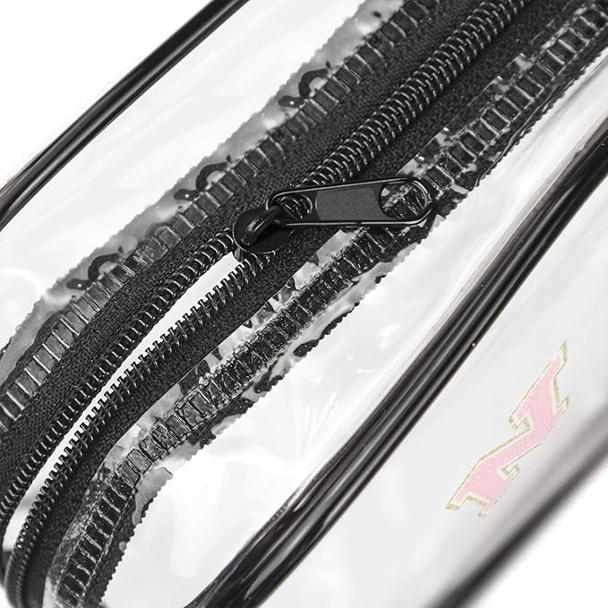 Clear Toiletry Bag,Portable Travel Toiletry Bag,Chenille Letter Cosmetic Bag with Zipper,Waterproof Makeup Bag,Cosmetic Storage Organizer for Women Men,Travel Essentials (Black,C)