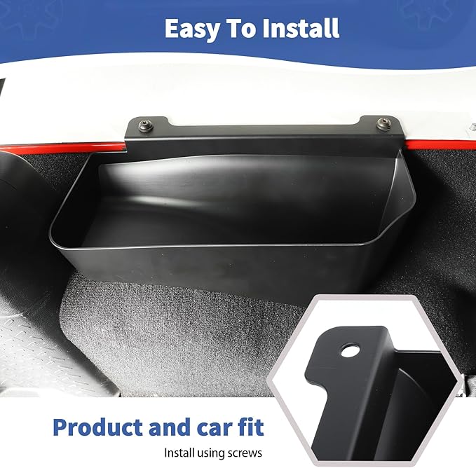 RT-TCZ for Wrangler JK Rear Wheel Well Storage Organizer Bin, Trunk Storage Box for Jeep Wrangler JK JKU 2007-2017 Sport X Sahara Rubicon 4 Door Black Accessories 2pcs