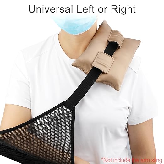 Satin Neck Pad Strap Cushion for Arm Sling Pillow Comfort Support Padding Rotator Cuff Replacemet Surgery Elbow Brace Carry Padded Cover Broken Wrist Hand Injury, Taupe