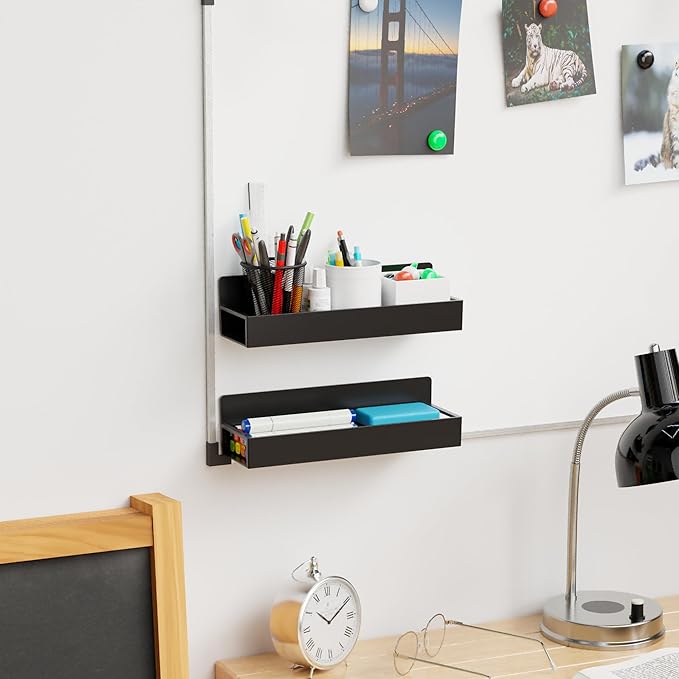 Yieach 4 Pack Black Spice Rack Wall Mount with Adhesive,11.5″L x 3.6″W,Stick on Seasoning Jar Spice Organization for Cabinet Door or Pantry Door,Adhesive Wall Spice Rack for RV,Kitchen,Inside Cabinets