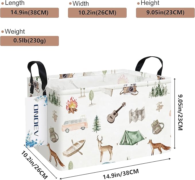 Rectangular Folding Laundry Basket,waterproof Canvas Basket,gift basket,Suitable for children's room,Office,Clothes,Toys Storage(Outdoor adventure)