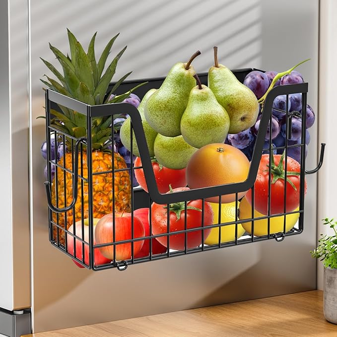 Magnetic Spice Rack, Magnetic Shelf for Fridge, Pantry Organizers & Storage, Kitchen Organization, Fridge Organizer, Kitchen Organizers and Storage, Magnetic Paper Towel Holder, (Black)