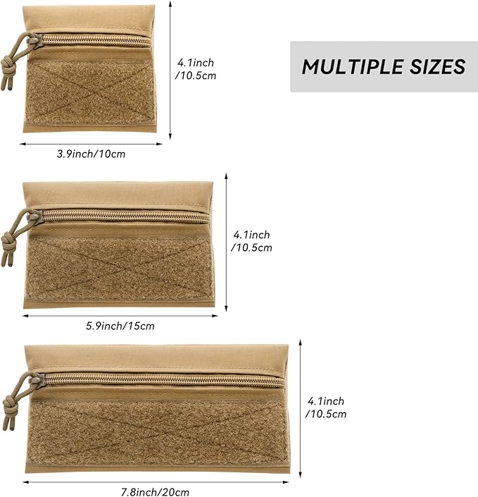 Qavctw Tactical Admin Pouch Bag with Hook and Loop Tool Storage Bag Snack Pouch Candy Bag Hanging Pouches Backpack Accessory Pouch