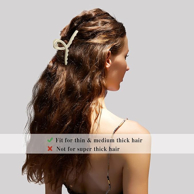 4.3 Inch Hair Claw Clips Large No Slip Big Matte Jaw Butterfly Clip for Thin Fine Thick Hair Women, 4 Pack