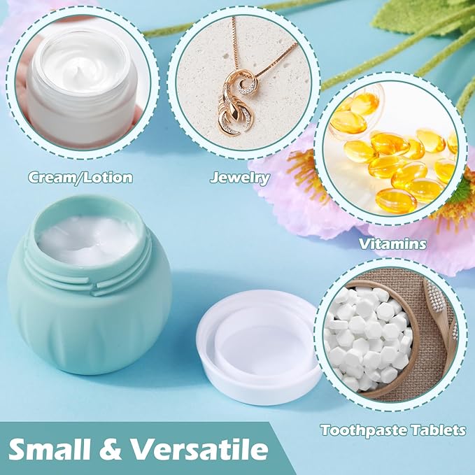 Travel Containers for Toiletries, GLAMFIELDS TSA Approved 1.7oz 50ml Travel Size Silicone Cream Jars BPA Free, Leak-proof Travel Essentials with Lid for Cosmetic Face Hand Body Cream Grey (4 Pack)