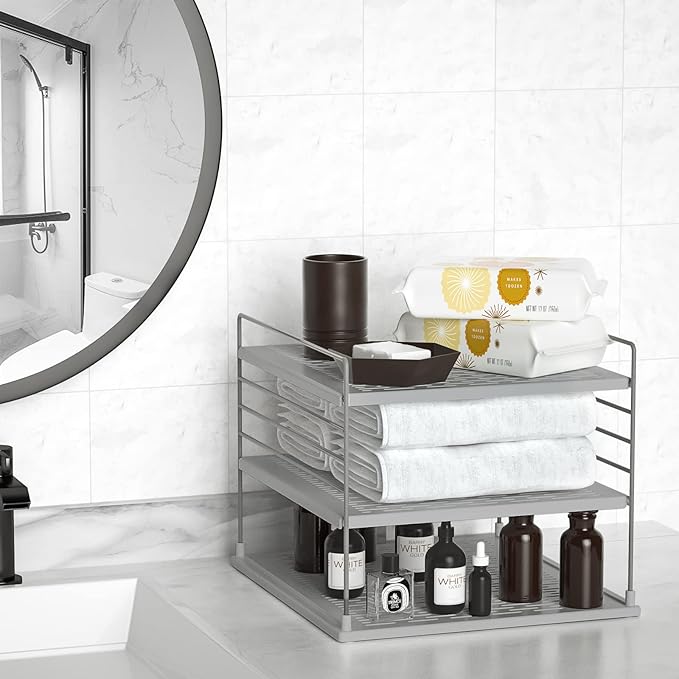 WANCHIY Upgraded Pantry Organizers and Storage - Divided Compartment Holder for Foil and Plastic Wrap Organizer - Kitchen Organizers and Storage for Aluminum Foil, Wraps, Box - Organization and Storage