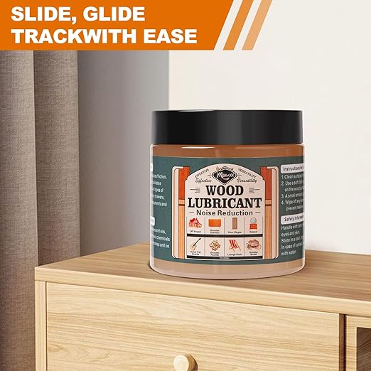Wood Lubricant for Home Projects, 7 Oz Multi-Purpose Paste Wax for Wood - Drawer & Door Hinge Lubricant - Dresser, Cabinet, Guitar, Puzzle, Chair Lubricant - Eliminate Sticking & Noise