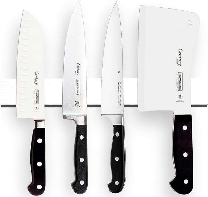 10 Inch White Magnetic Knife Holder for Wall No Drilling Use as Magnetic Knife Strip - Magnetic Knife Bar - Wall Kitchen Knife Magnetic Holder
