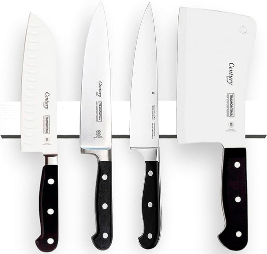 10 Inch White Magnetic Knife Holder for Wall No Drilling Use as Magnetic Knife Strip - Magnetic Knife Bar - Wall Kitchen Knife Magnetic Holder