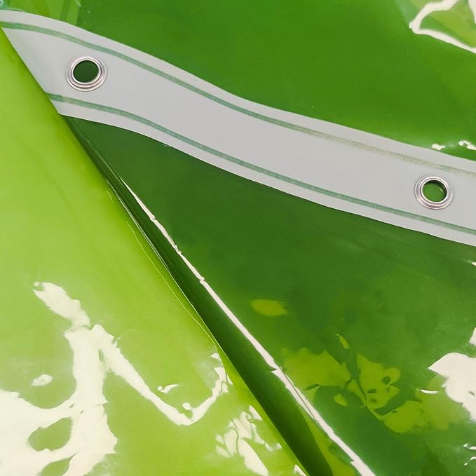 Barossa Design Clear Green Stall Shower Curtain Liner 36" W x 72" H - Waterproof PEVA Plastic Lightweight Shower Liner for Small Bathroom, 3 Magnets & Metal Grommets - Clear Green