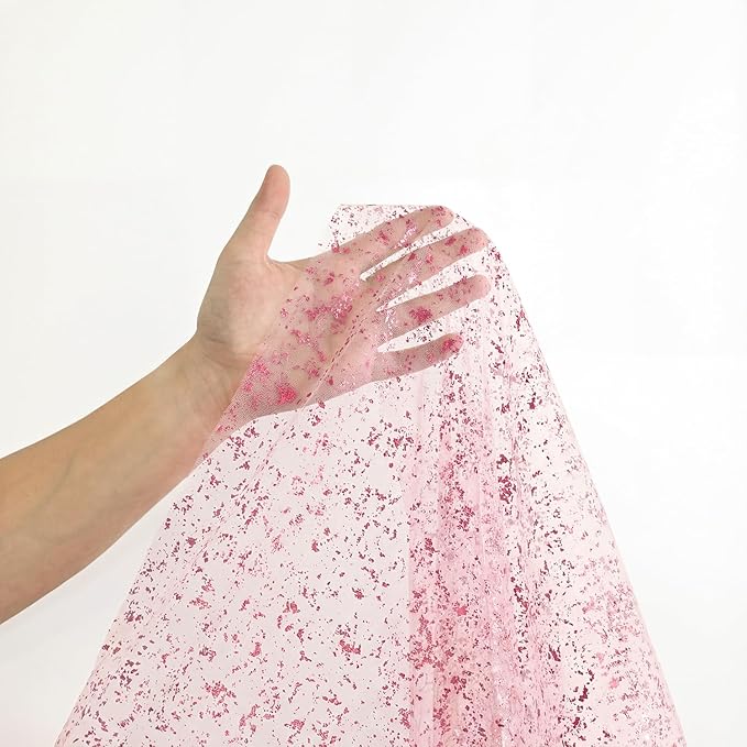 Horaldaily Pink Gold Gauze Tablecloth 60x60 Inch Round, Pink Sequin Glitter Metallic Foil, Sheer Tulle Cheesecloth for Wedding Baby Shower Ceremony Birthday