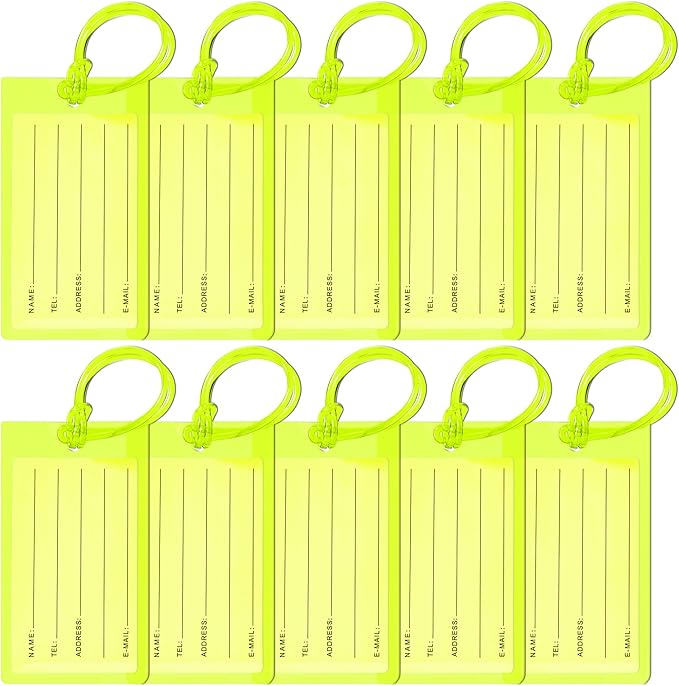 10 Pack Luggage Tags for Suitcases, Airplane Travel Essentials for Flying, International Travel Must-Haves, and Luggage Accessories by Sodsay