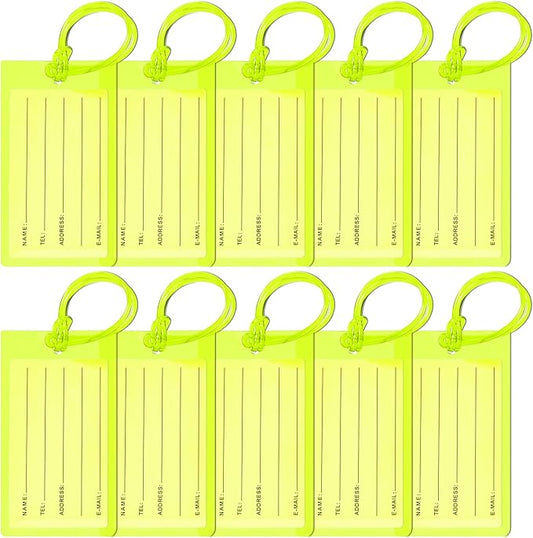 10 Pack Luggage Tags for Suitcases, Airplane Travel Essentials for Flying, International Travel Must-Haves, and Luggage Accessories by Sodsay