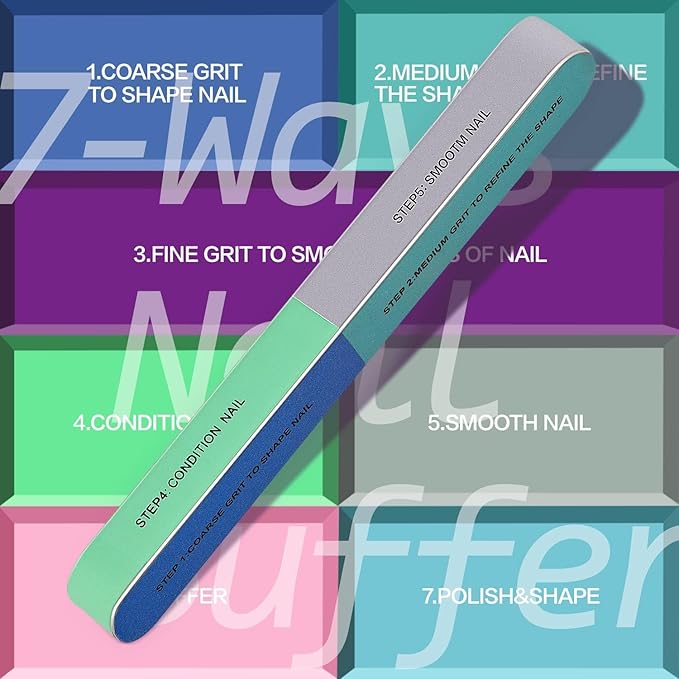 TsMADDTs Nail Buffers and Files Set with Buffer Blocks, Cuticle Trimmer, Pusher and Cuticle Oil, Nail Care Kit for Women