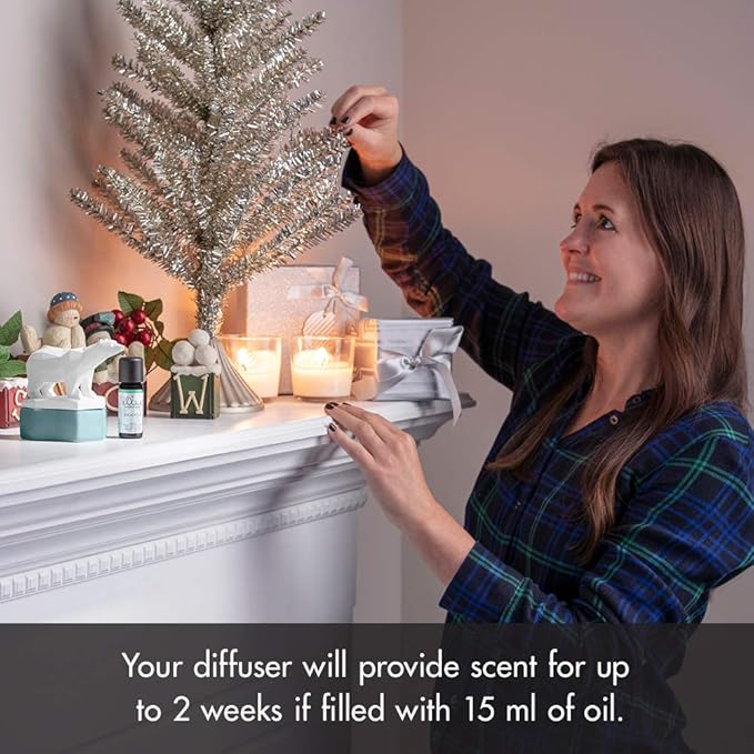 Ellia, Polar Bear Porcelain Aroma Diffuser, Holiday Décor for Essential Oils