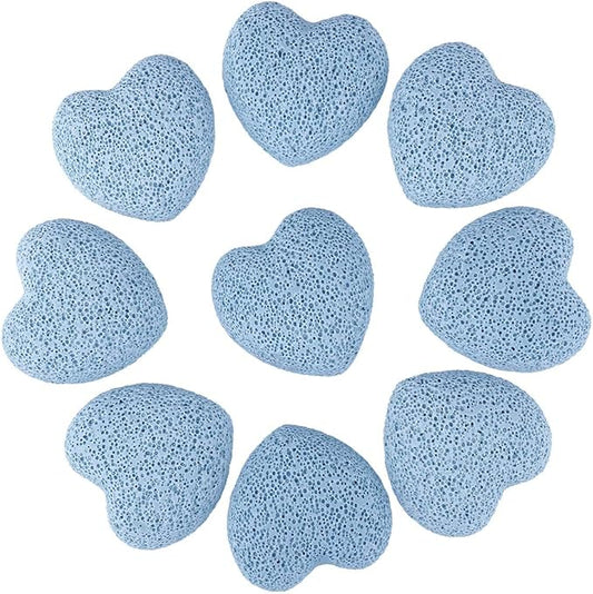 rockcloud Blue Lava Rock Stone Heart Shape Pocket Stones Dyed Lava Rocks Aromatherapy Essential Oil Diffuser Set, 0.9 Inch, 10 Pcs