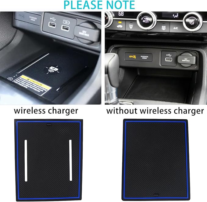 Center Console Liner for Honda Civic 11th Gen Sedan Accessories 2022-2024 2025 2026, Cup Holder Mat, Coaster Trim, Door Slot Pad, Non-Slip Interior, Custom Rubber Decoration Insert (16pcs, Blue)