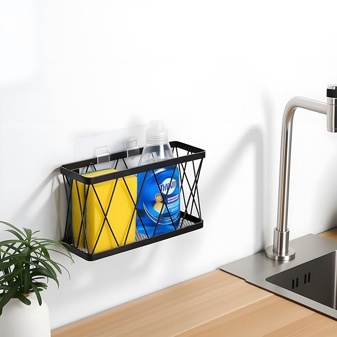 YIGII 3 Pack Adhesive Cabinet Door Organizer, Black Lid Organizer Inside Cabinet Door Storage, Slim Space Lid Holder Wall Mounted for Kitchen, Pantry, Bathroom