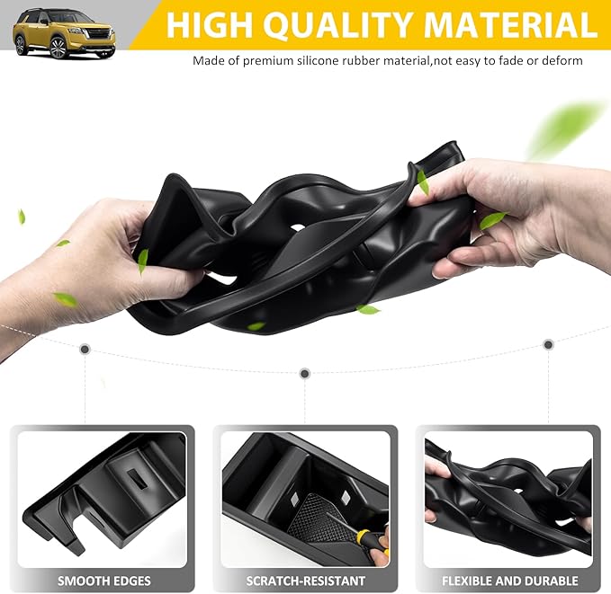 Cup Holder for 2022-2025 Nissan Pathfinder Center Console Cup Holder Insert Cupholder Organizer Coaster Liner for 2022 2023 2024 2025 Pathfinder Interior Accessories Black