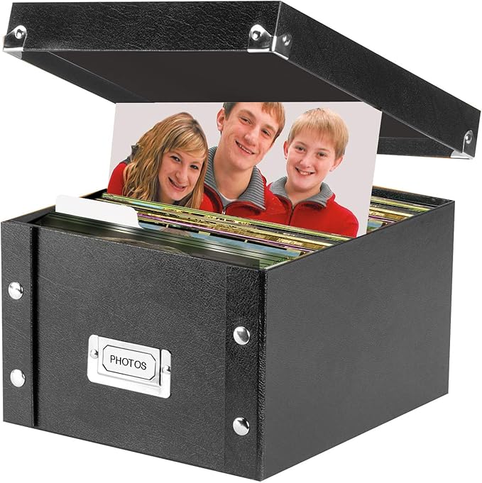 Snap-N-Store Index Card Holder Storage Box - Collapsible Organizer Box fits 1100 Flash Cards - Business, Recipe, or Note Card - 5 x 8, 1 Pack
