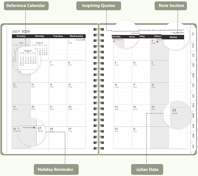 Planner 2026-2027, Weekly and Monthly Academic Planner, July 2026 - June 2027, Hardcover Calendar Agenda Book for School Year Planning, School Supplies for Teacher and Student, Letter Size(8.5'' x 11'')