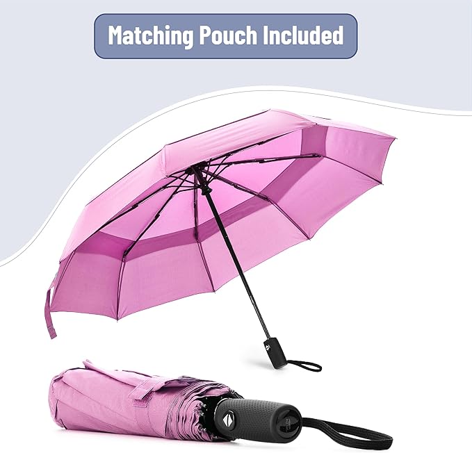 Mr. Pen- Windproof Travel Umbrella, Small Water-Resistant Automatic Folding Umbrella for Rain and Sun, Light, Compact and Portable for Women & Men, Fits Car & Backpack